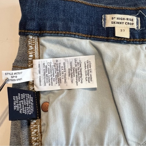 Madewell Cropped Jean Women 27 Blue Denim Skinny High Rise Stretch Distress Knee - Picture 11 of 11